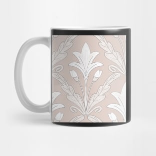 Regency style modern floral damask medallion pattern in neutral taupe beige and cream Mug